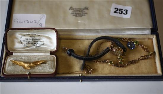 set bracelet, 15ct gold brooch, etc